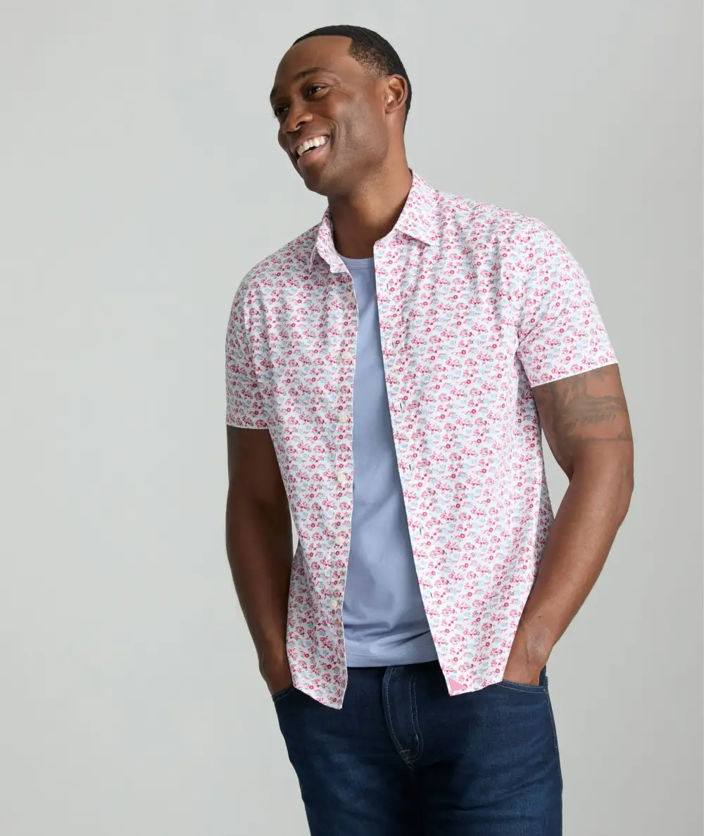 Stretch Cotton Short-Sleeve Sanchez Shirt