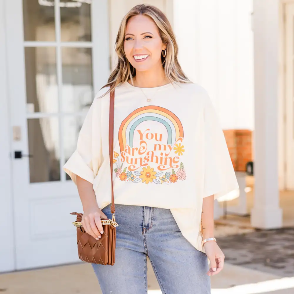 Sunshine All Around Boyfriend Tee, Ivory