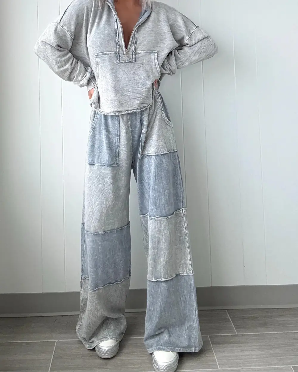 Colorblock Lounge Pants - Grey