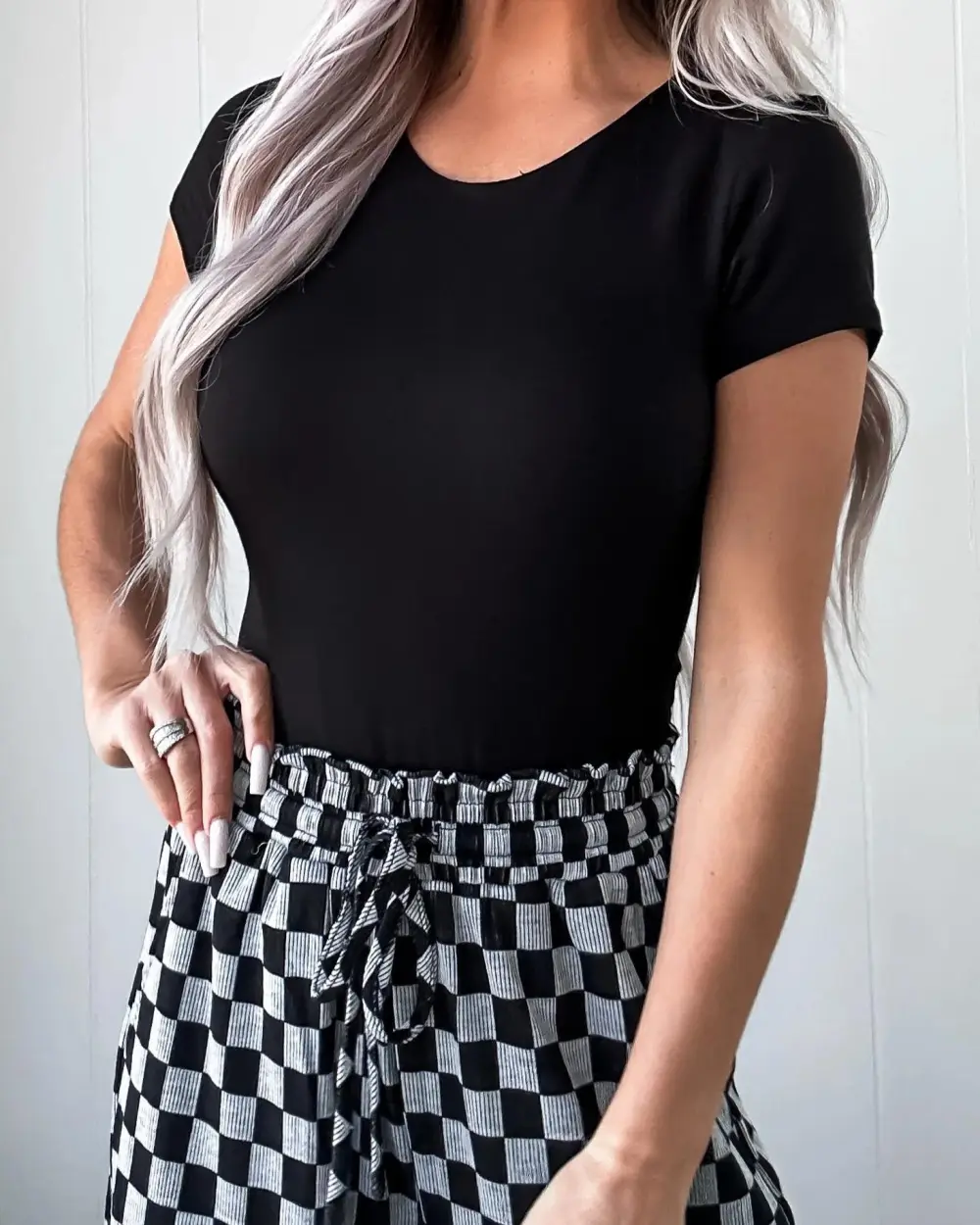V Neck Bodysuit - Black