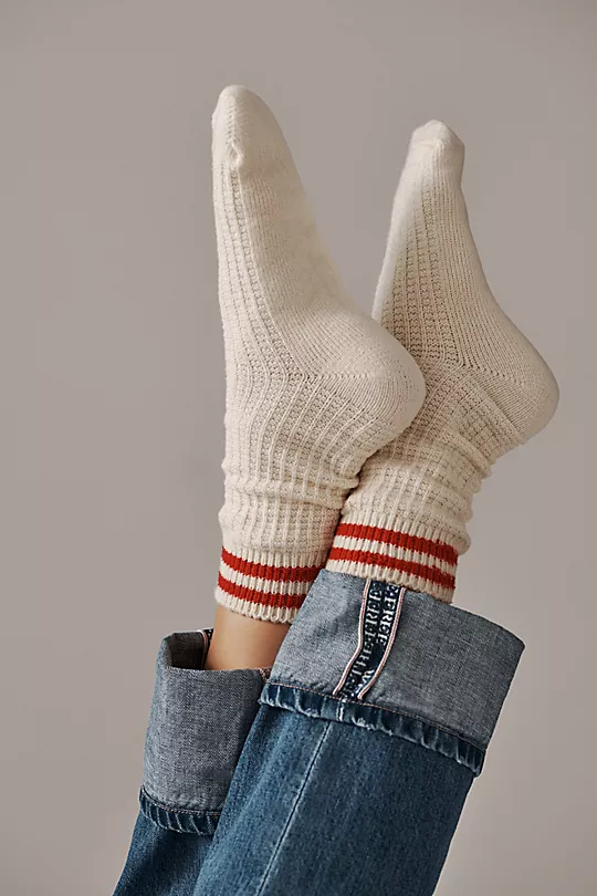 Cozy Stripe Socks Blue