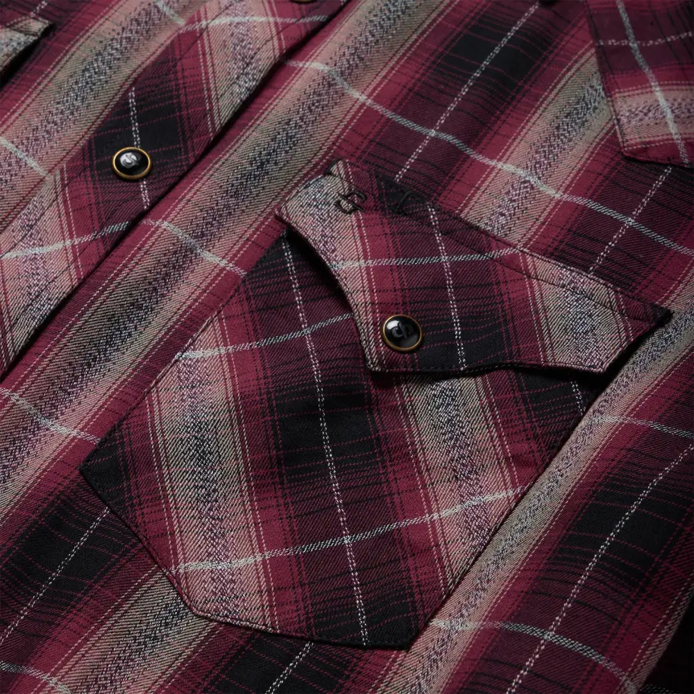 Red Marl Plaid Western Shirt