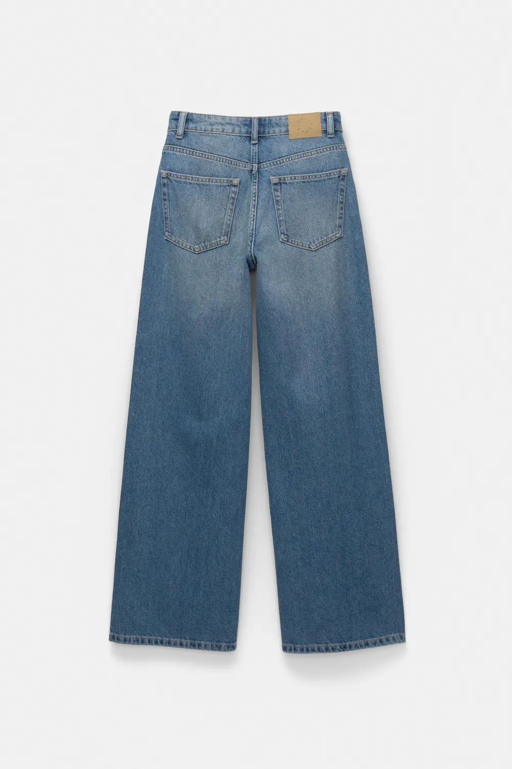 Jeans wide leg tiro alto