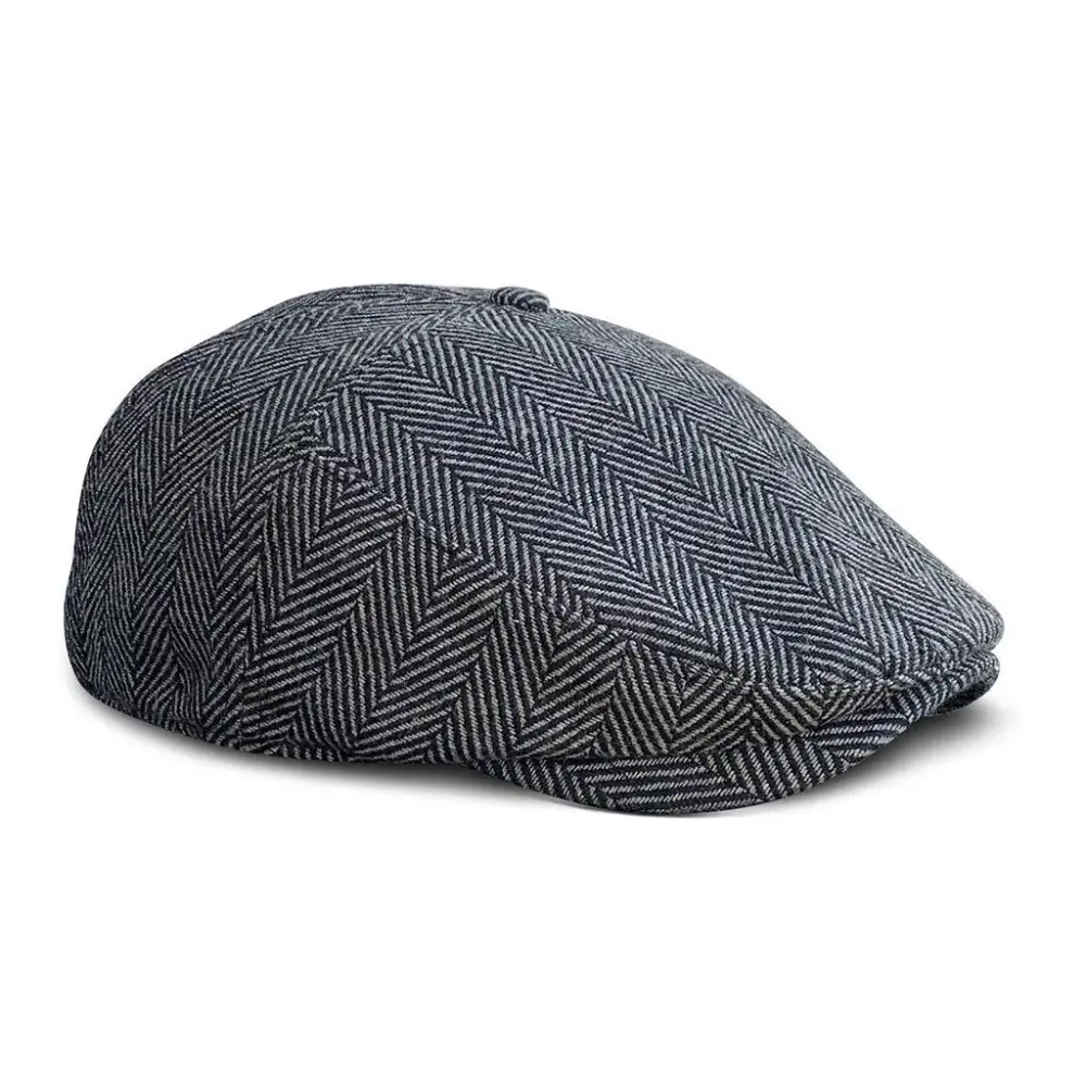The Original 5-Panel Boston Scally Cap - Grey Herringbone