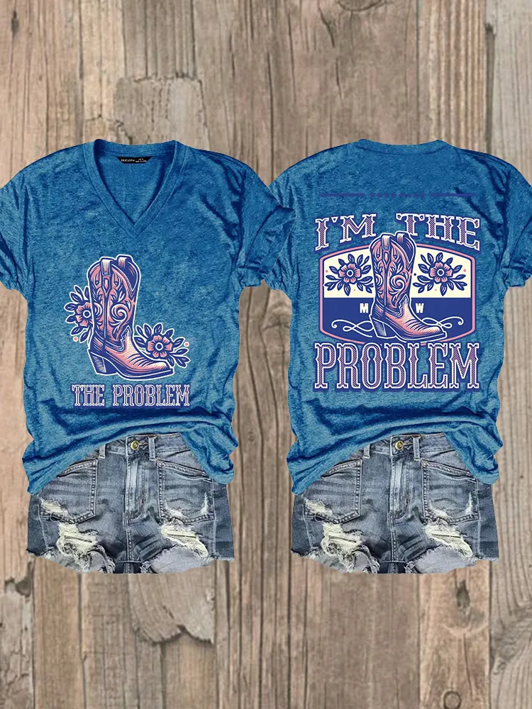 Women'S I Am The Problem Tour 2025 V-Neck T-Shirt