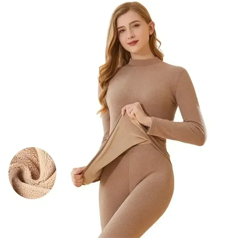 Winter Thermal Underwear Double Layer Warm Lingerie Suit