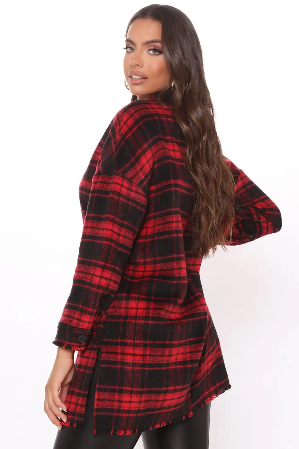 Never Plaid It So Good Shirt Jacket - Red