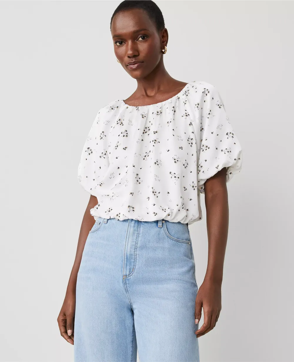Floral Bubble Hem Top