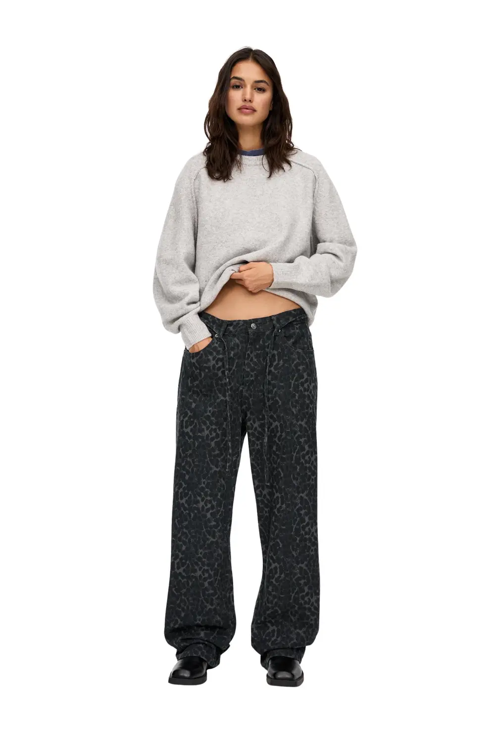 Jeans baggy leopardo