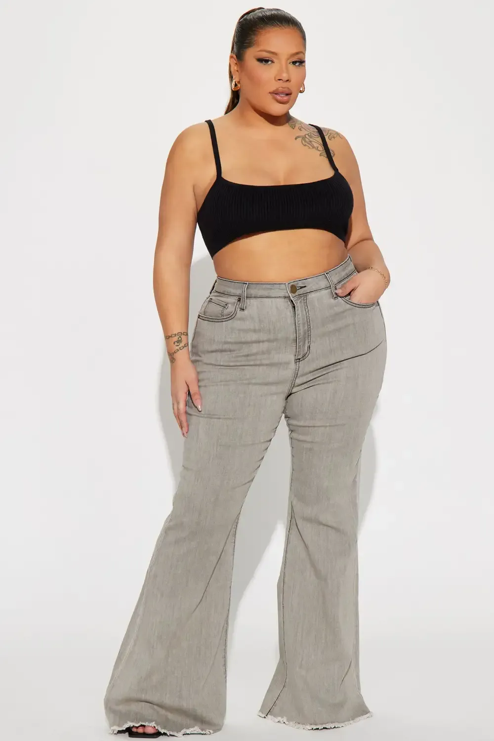 Rodeo Star Flare Jeans - Grey