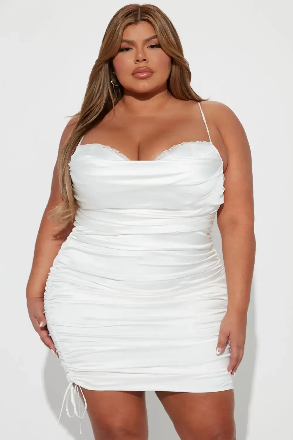 Lost in Translation Satin Mini Dress - Ivory