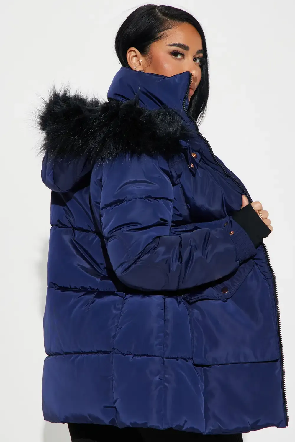 Cold Feelings Puffer Jacket - Navy