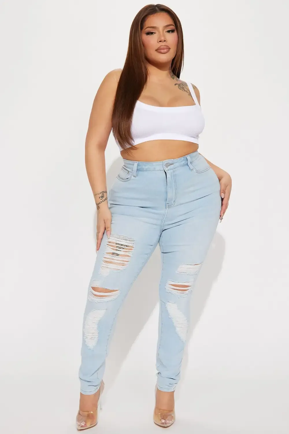 Fantasea Nights High Rise Jeans - Light Blue