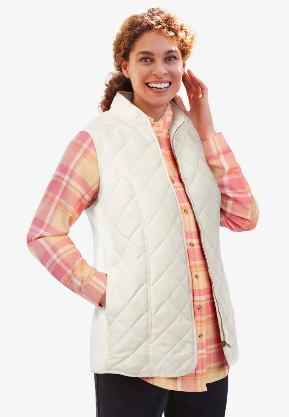 Zip-Front Quilted Vest