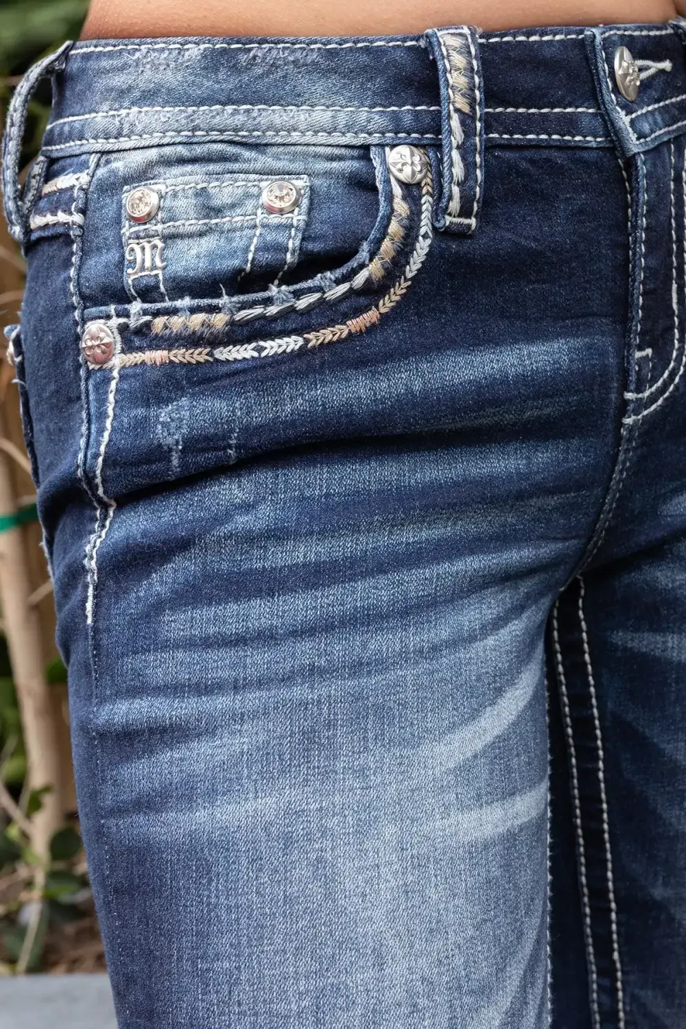 Classic Border Stitched Straight Denim