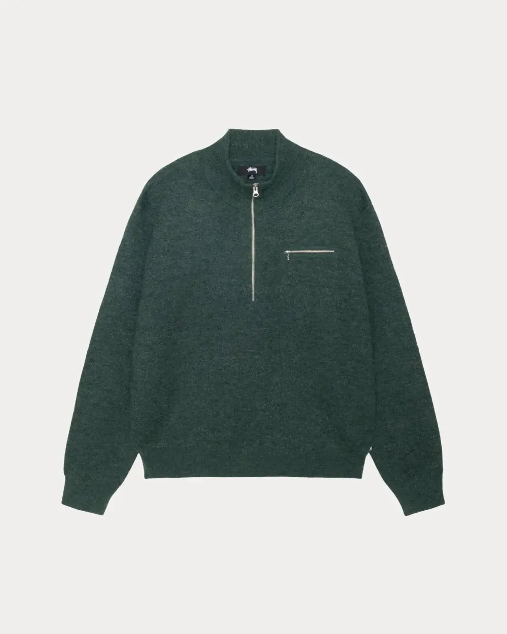 HALF ZIP MOCK NECK SWEATER