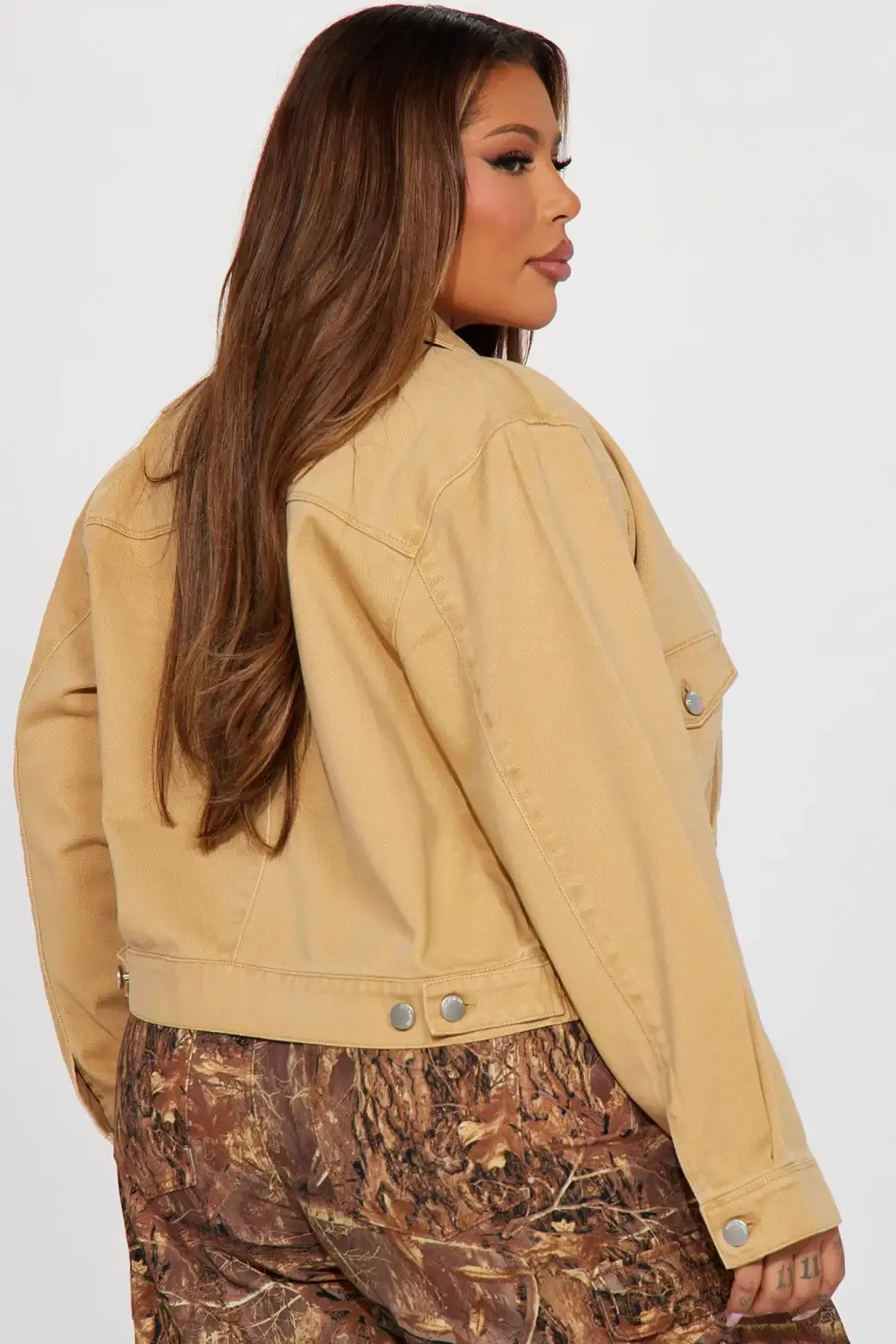 Try Again Denim Bomber Jacket - Khaki