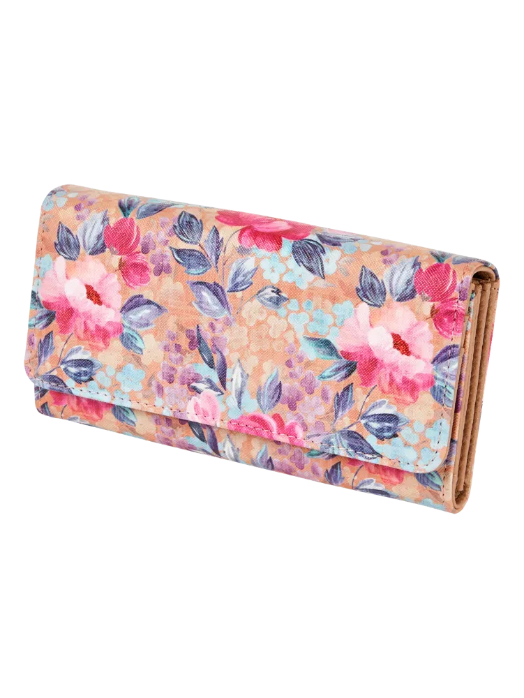 Watercolor Floral RFID-Blocking Clutch Wallet