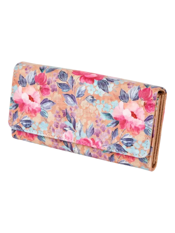Watercolor Floral RFID-Blocking Clutch Wallet