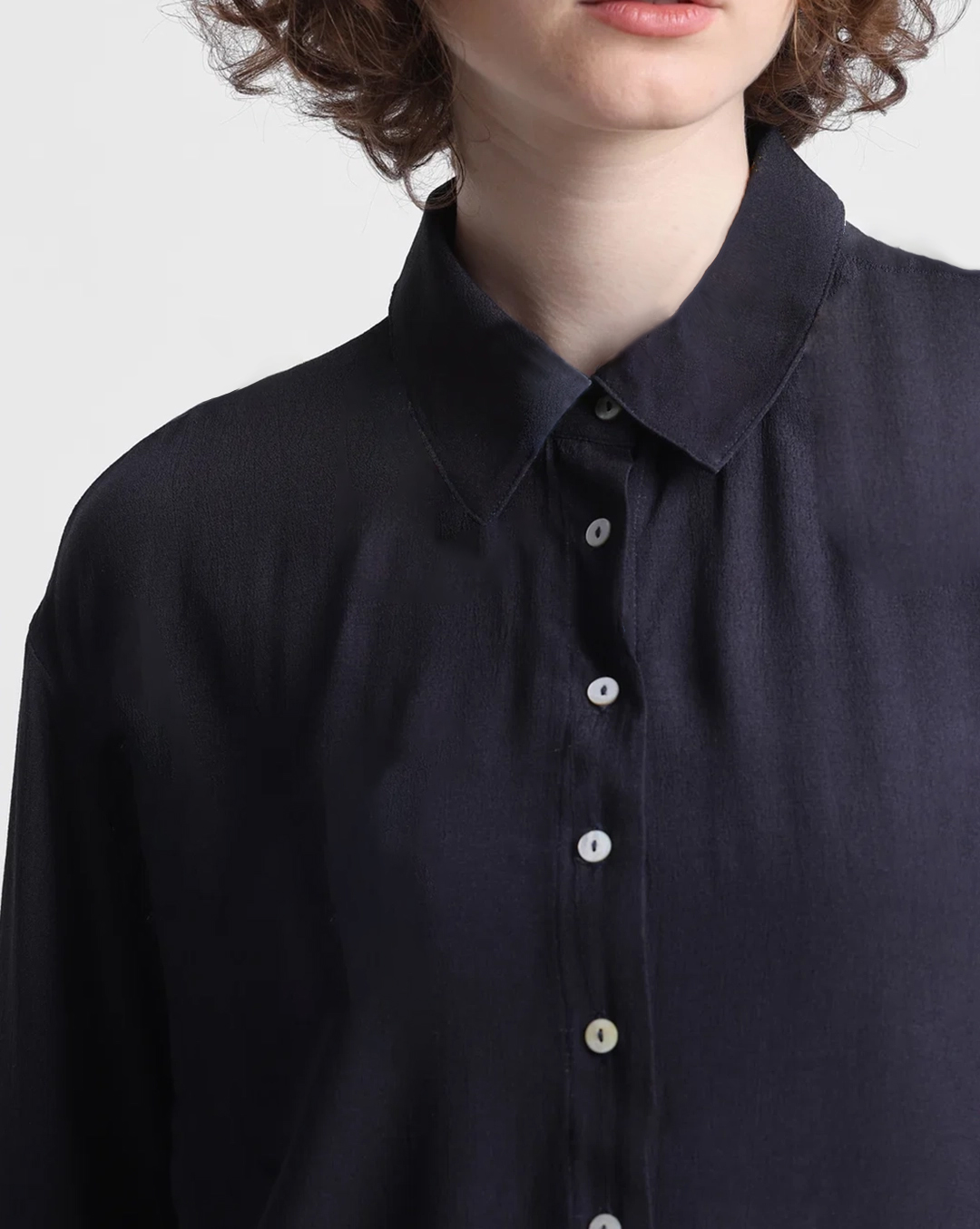 Navy Blue Short Sleeve Button Down Shirt