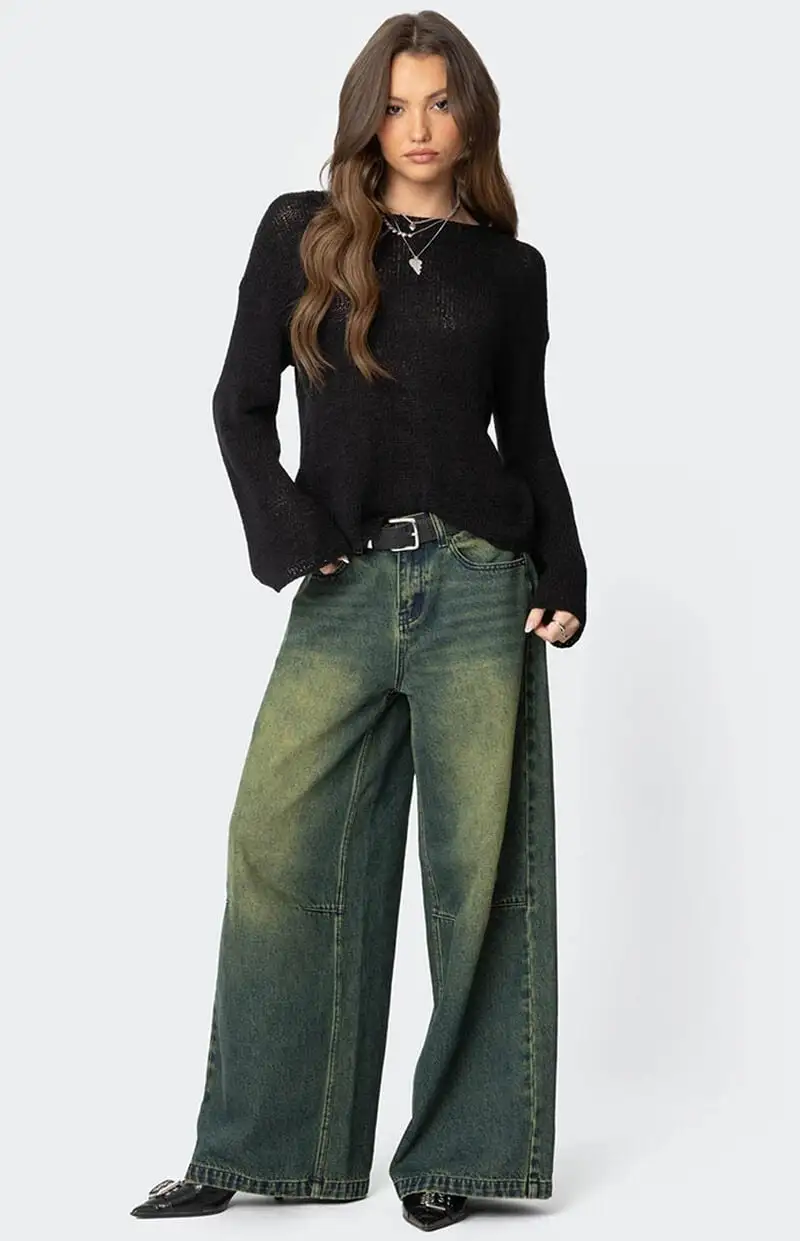 Edikted Drop Shoulder Light Knit Sweater