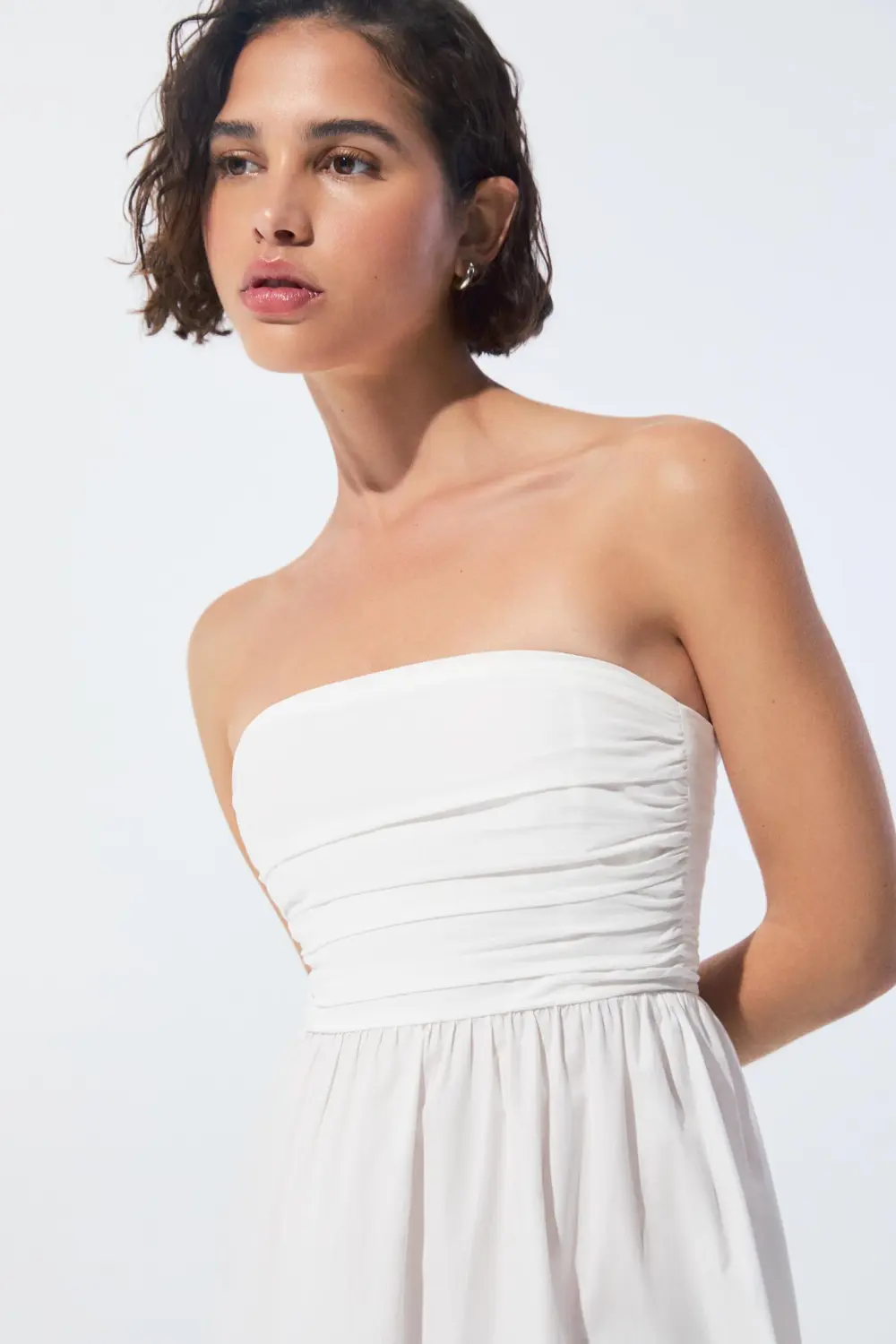 Vestido midi frunces palabra de honor