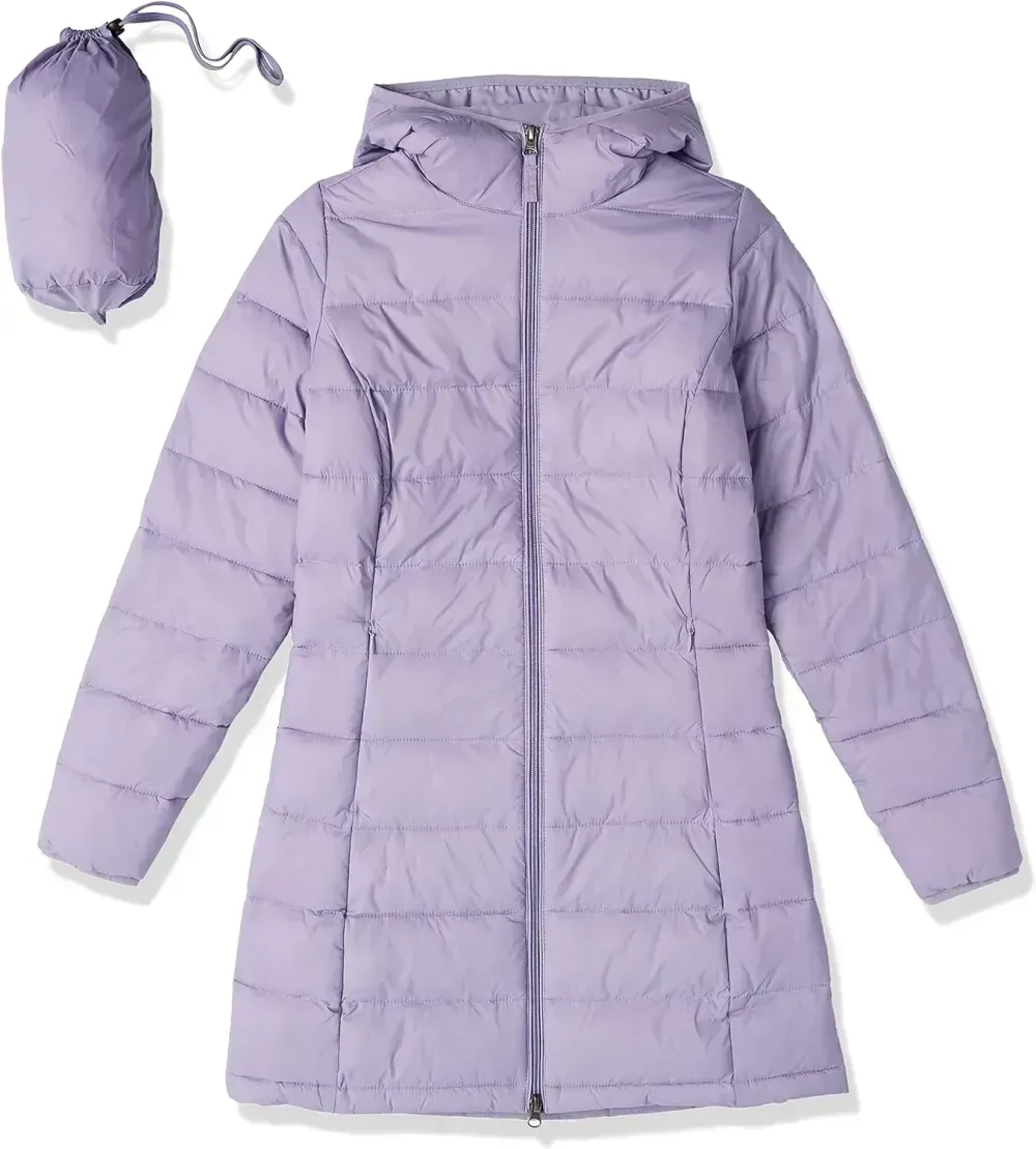 Women's Lightweight Water-Resistant Hooded Puffer Coat (Available in Plus Size)