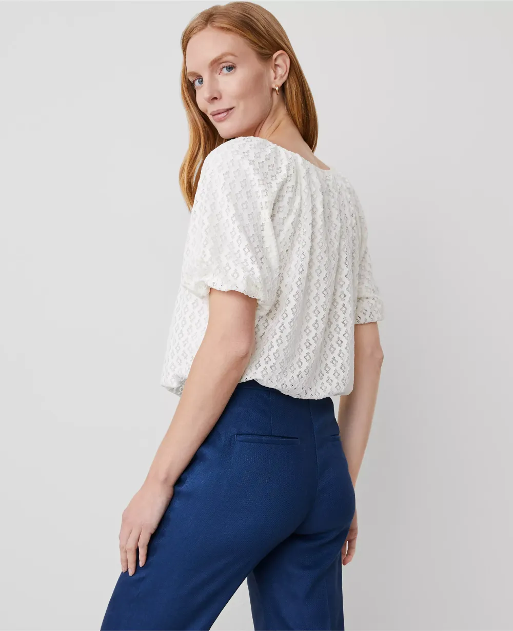 Lace Bubble Hem Blouse