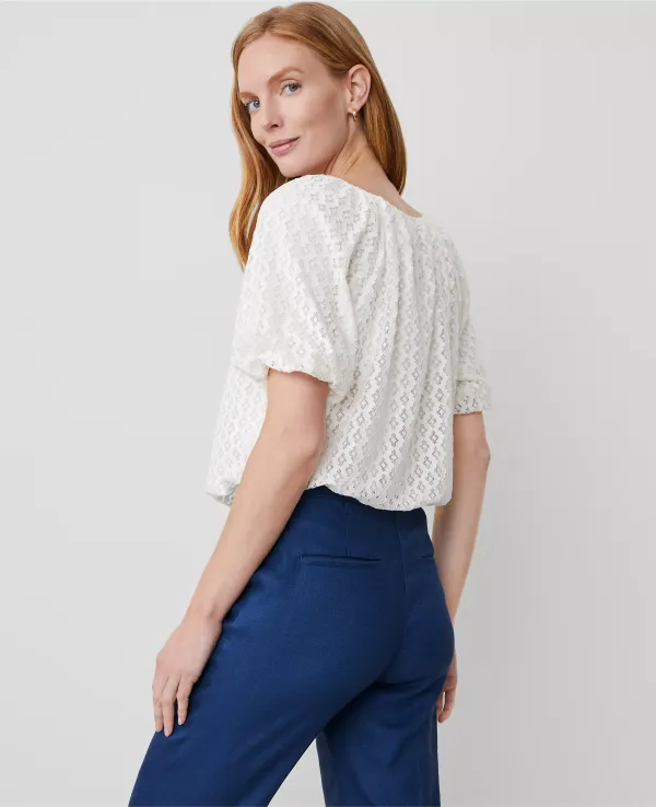 Lace Bubble Hem Blouse