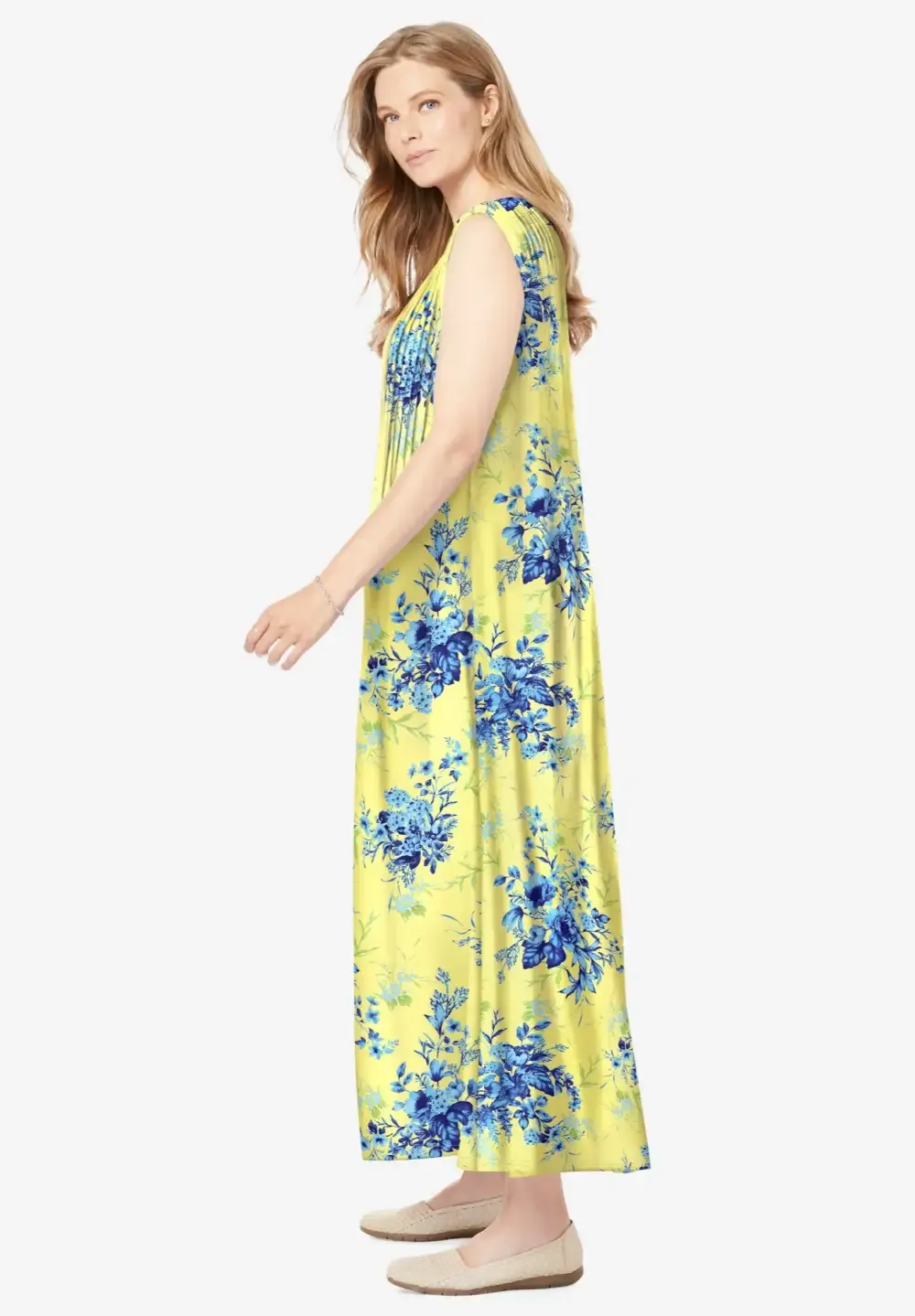 Pintucked Sleeveless Dress