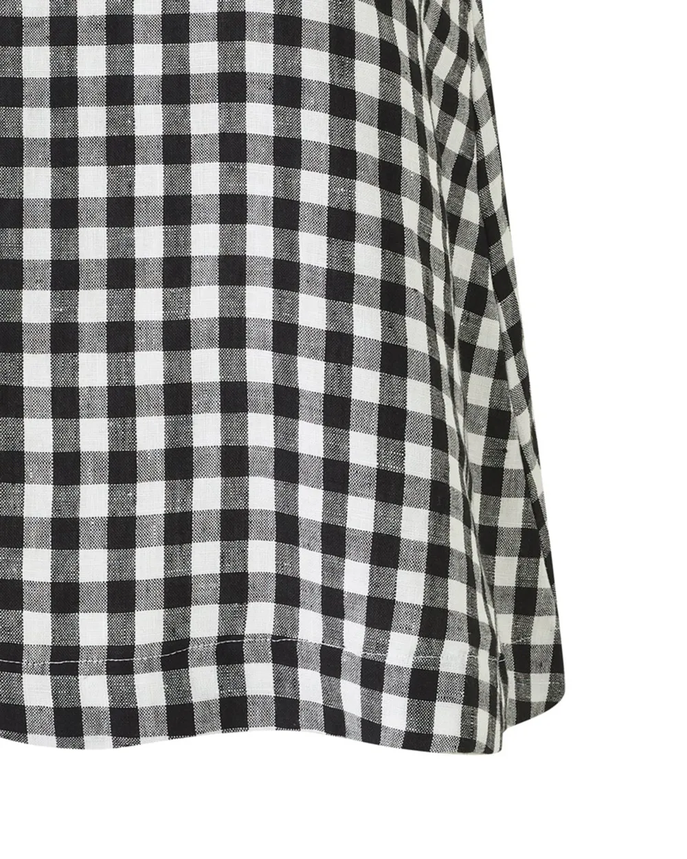 BLACK & WHITE GINGHAM LINEN TOP