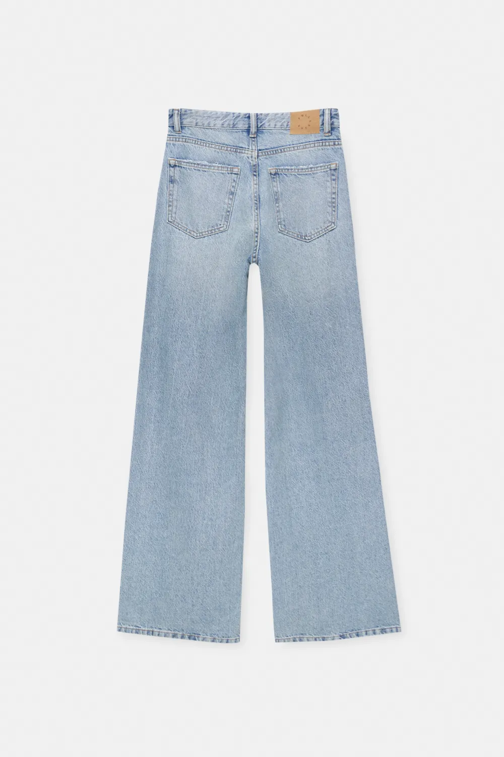 Jeans wide leg tiro alto