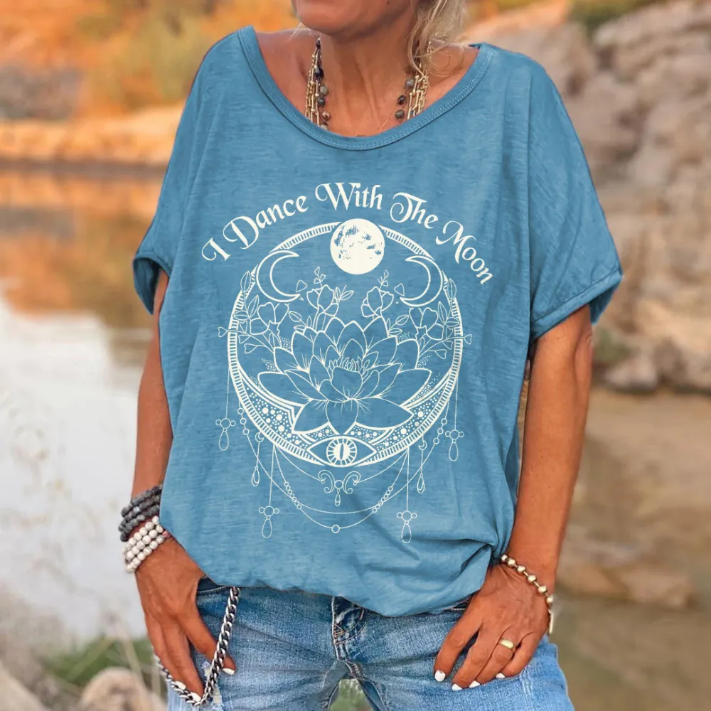 Women's I Dance With The Moon Print T-shirt