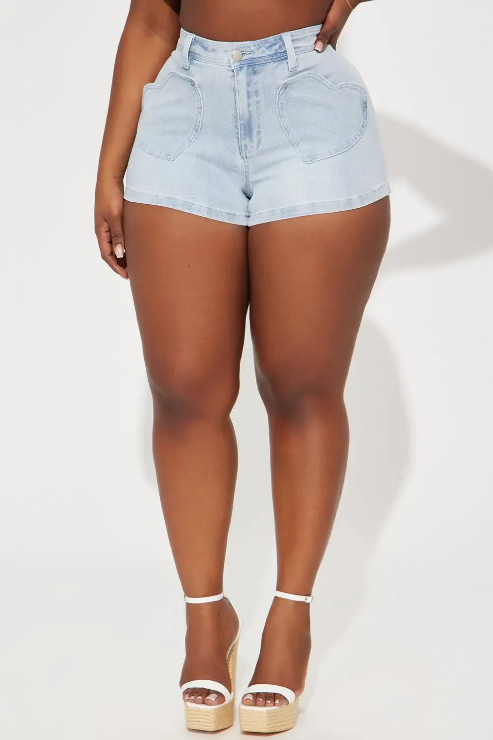 All My Heart Stretch Denim Shorts - Light Wash
