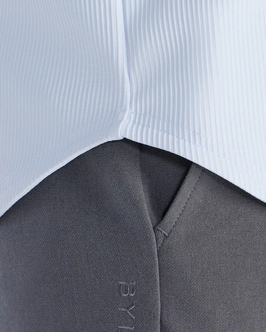 Ribbed+ Long Sleeve Button Down