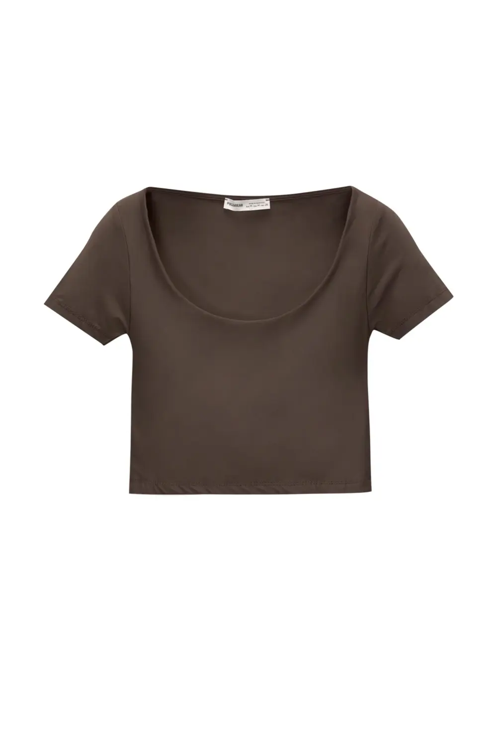 Cropped polyamide T-shirt