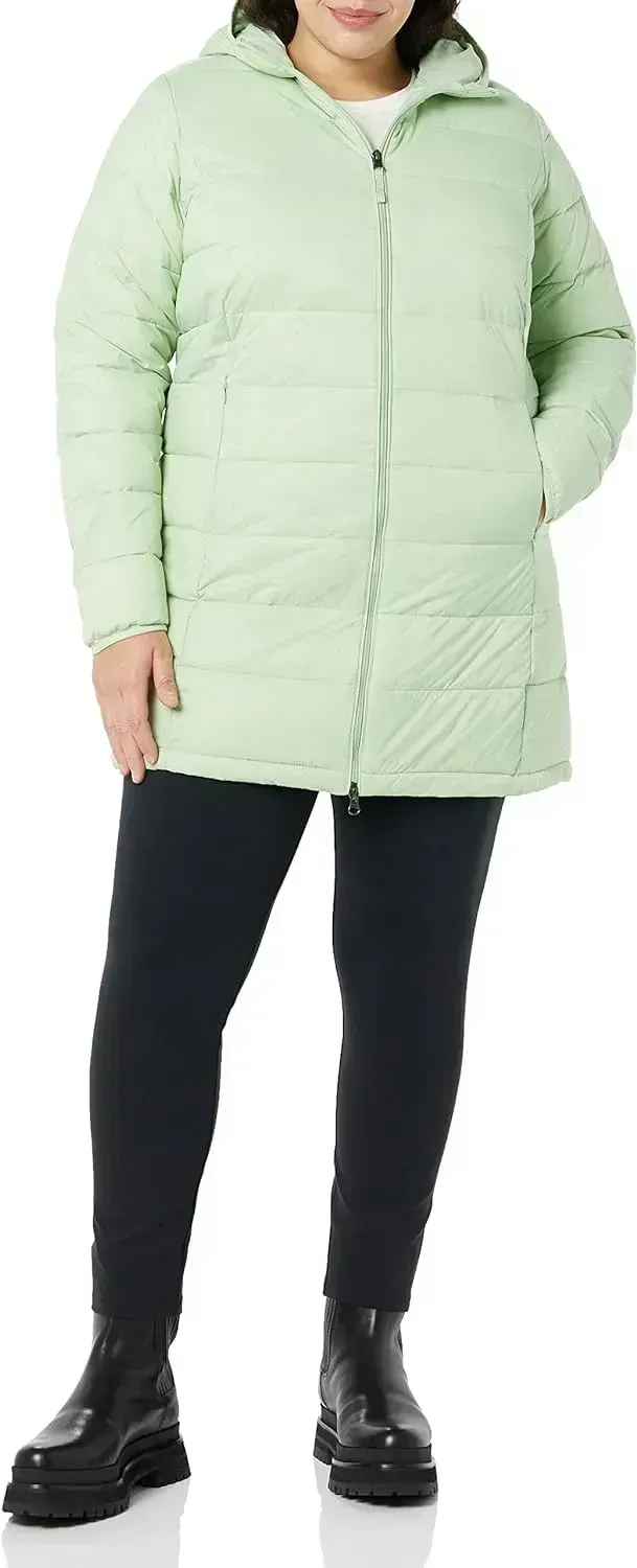 Women's Lightweight Water-Resistant Hooded Puffer Coat (Available in Plus Size)