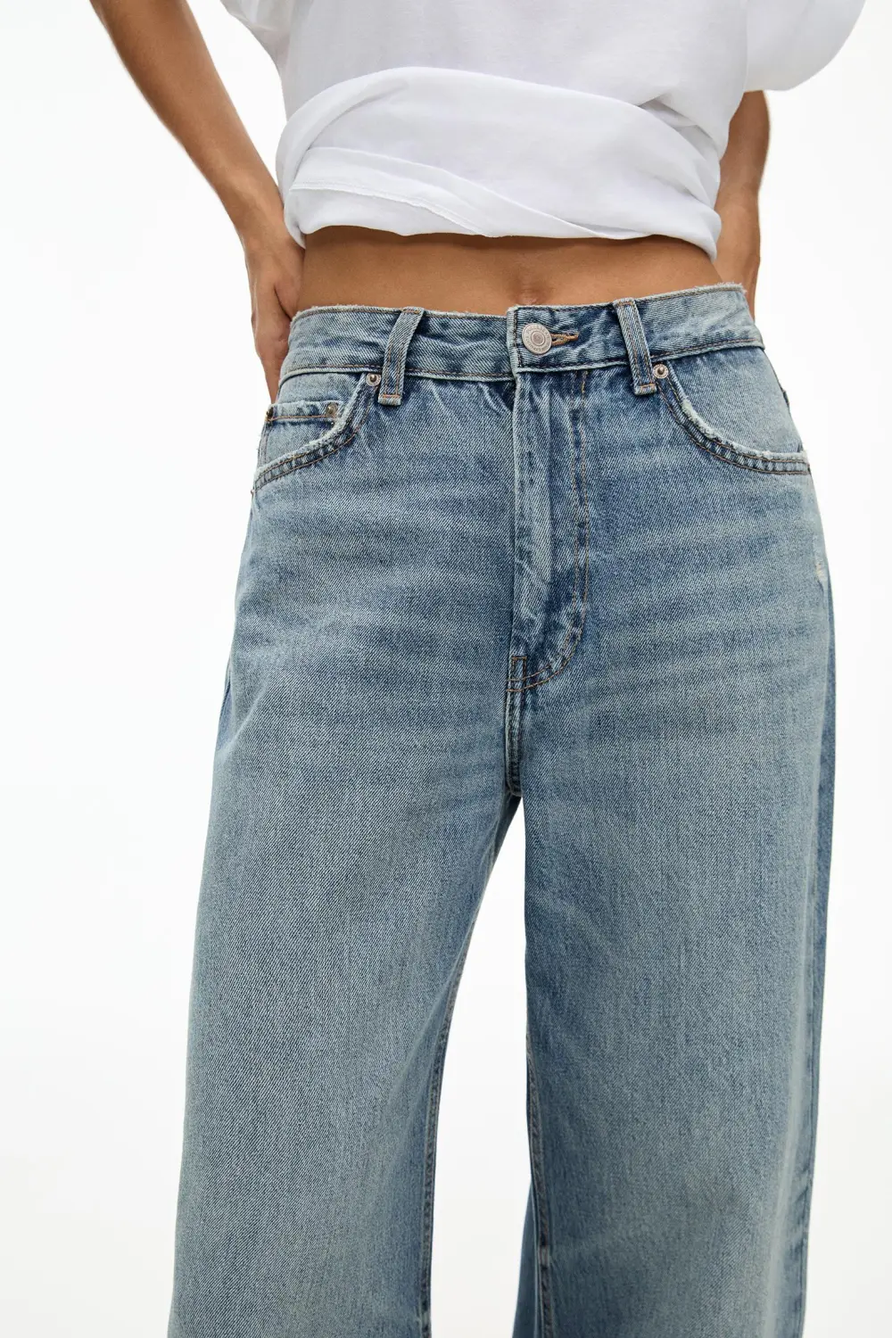 Jeans baggy tiro medio