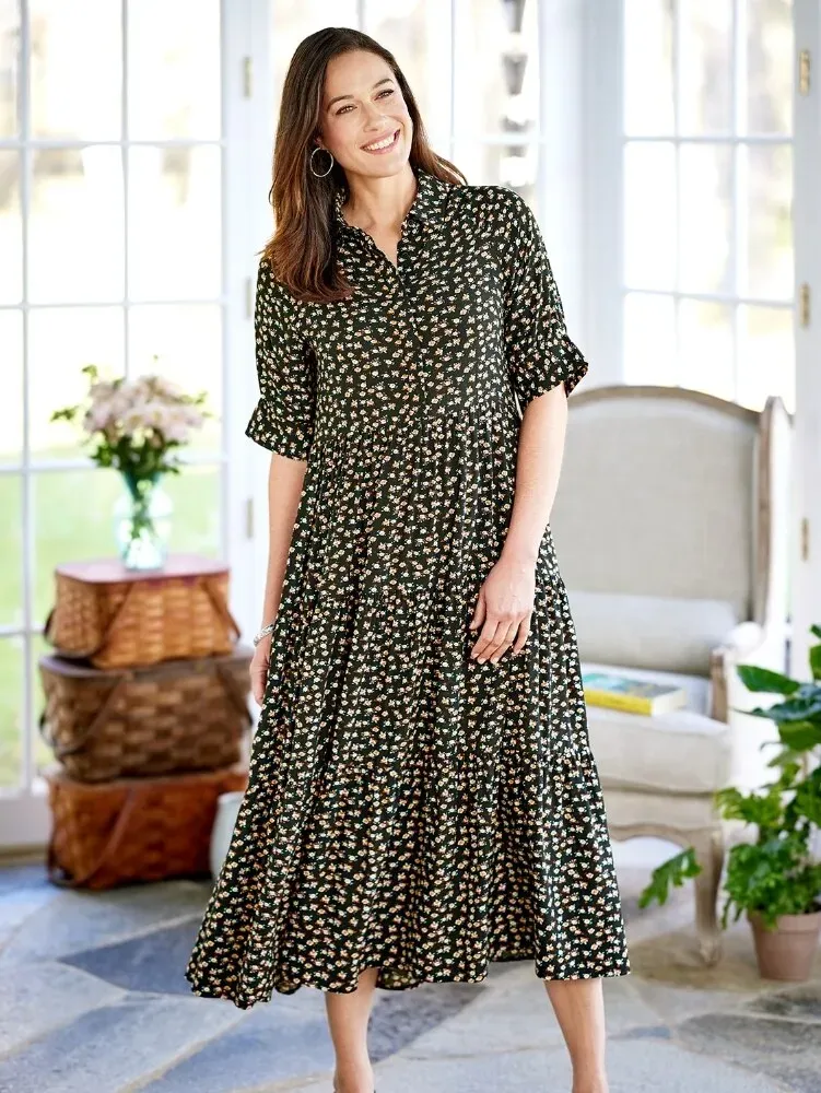 Ella Simone Tiered Floral Maxi Dress