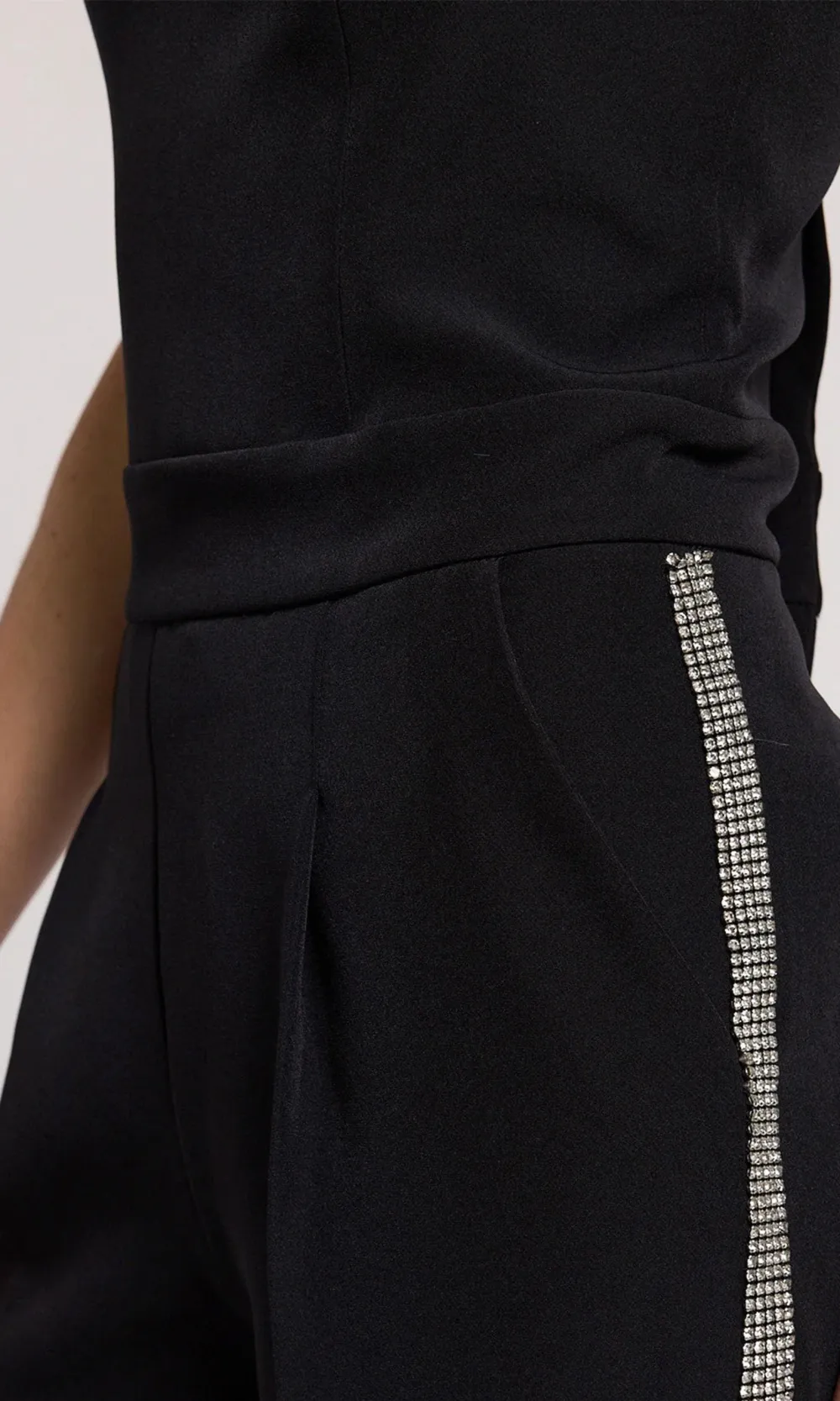 Chelsea Crystal Embellished Crepe Jumpsuit