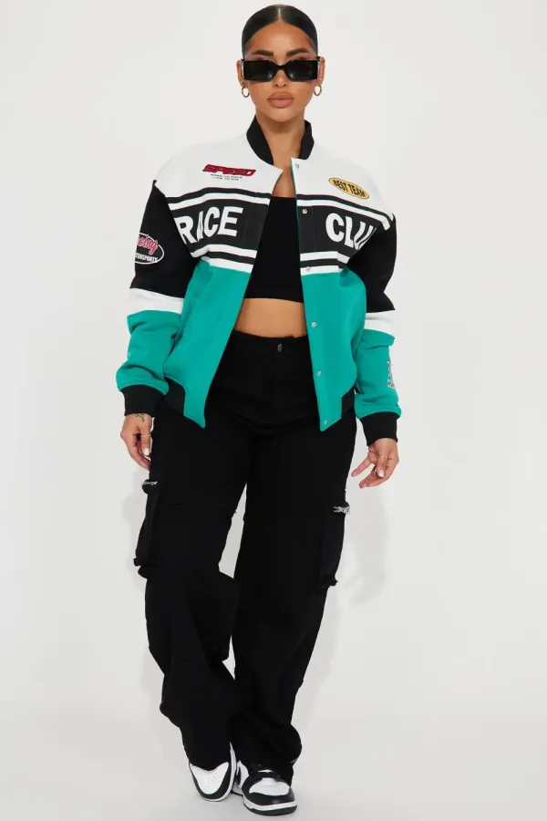 Start Your Engines Bomber Jacket - Green/combo