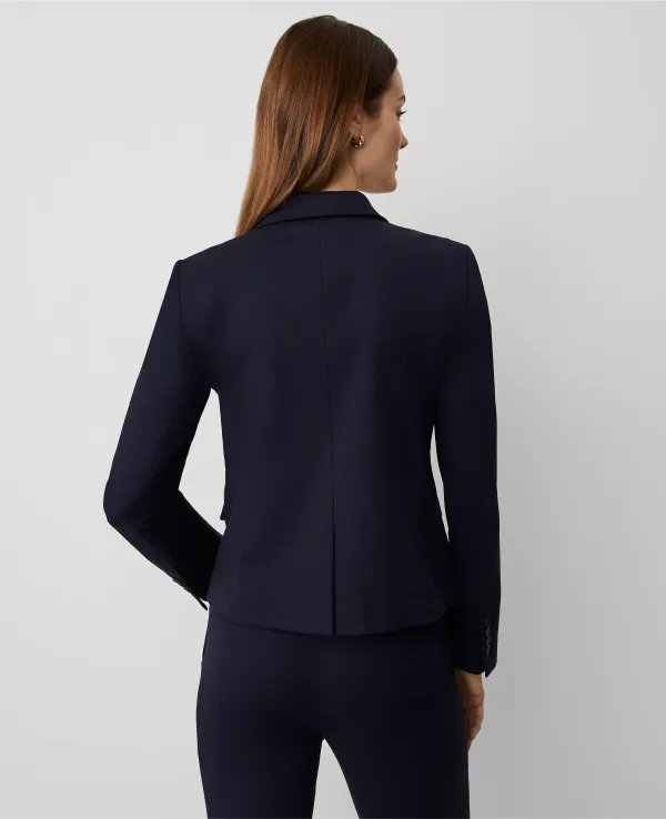 The One-Button Blazer in Stretch Cotton