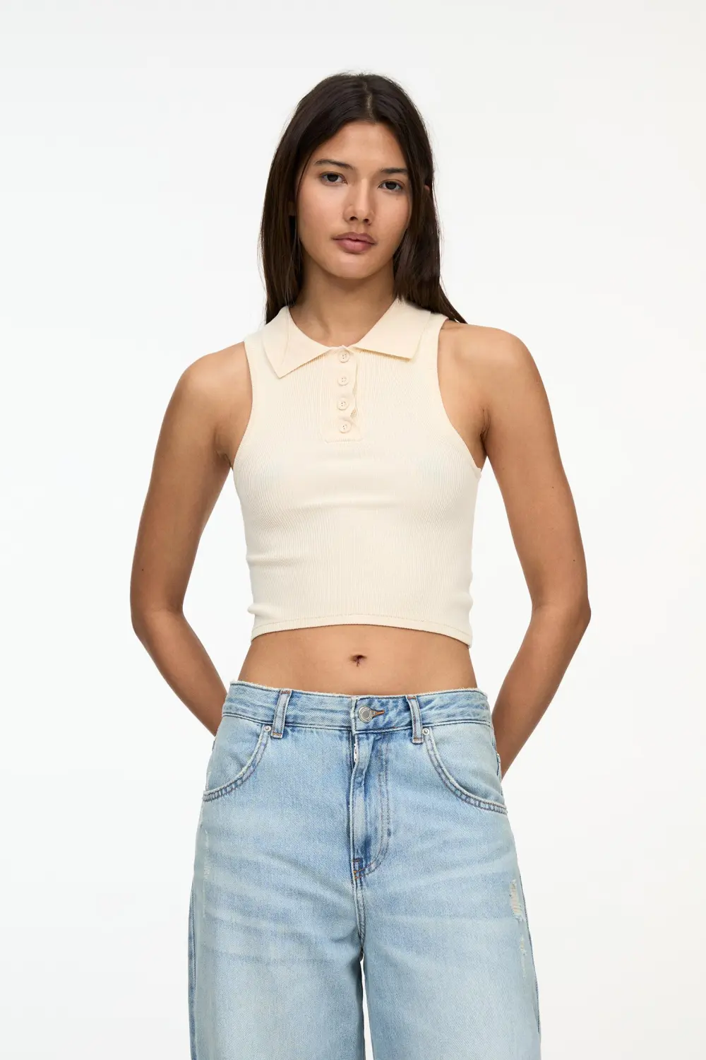 Polo collar top