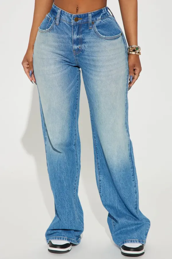 Lakewood Mid Rise Loose Jeans - Medium Wash