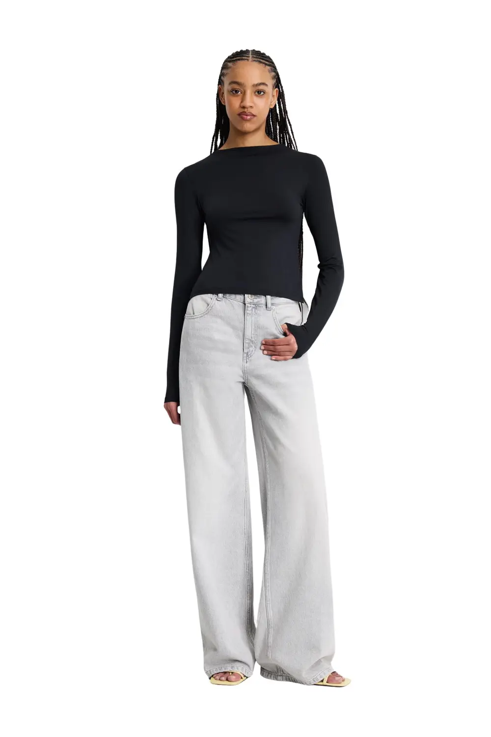 Polyamide top with open back straps