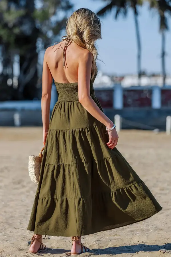 Summer Crush Olive Maxi Dress