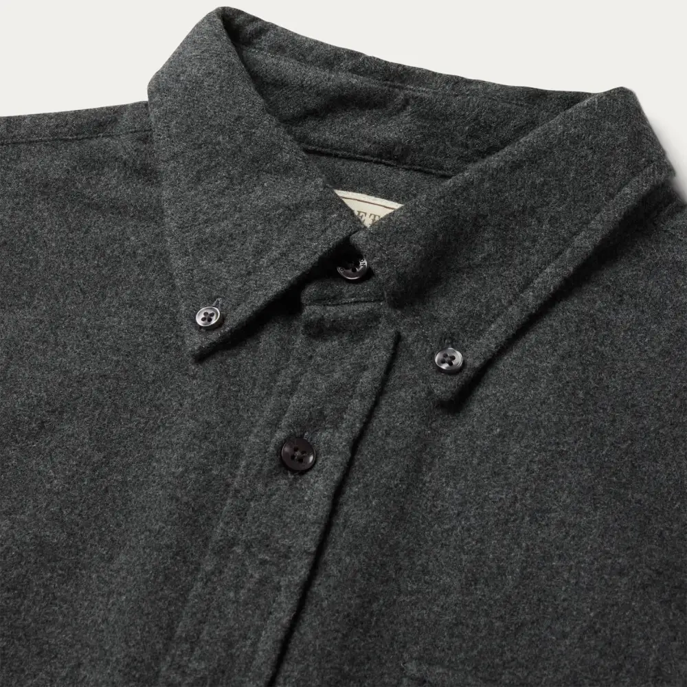 Heathered Flannel Button-Down Shirt