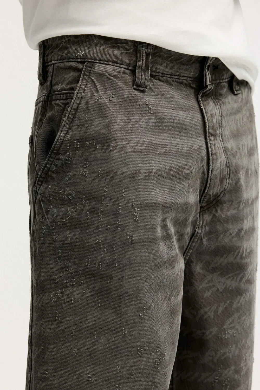 Laser print skater jeans