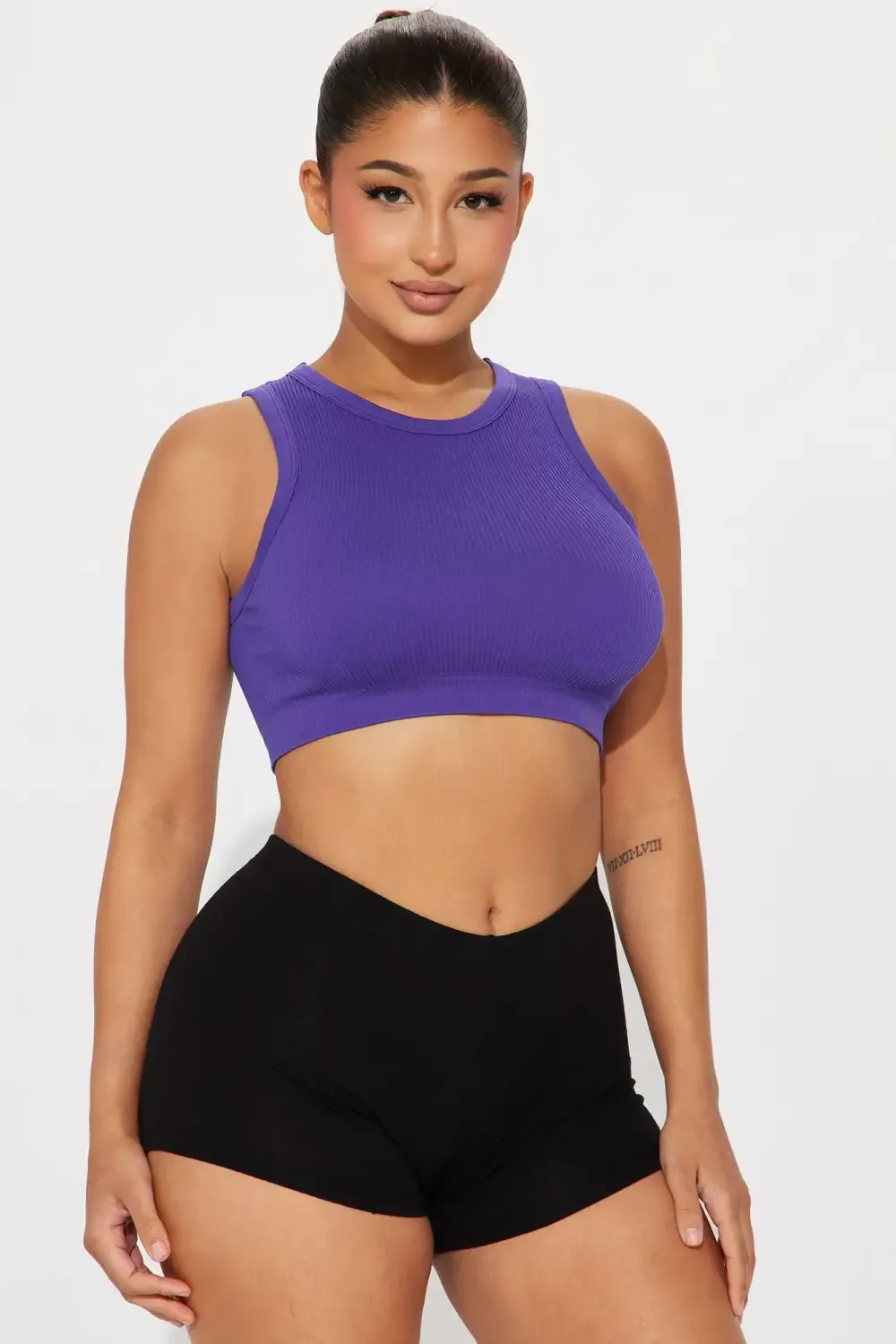 Jackie Seamless Crop Top - Blue