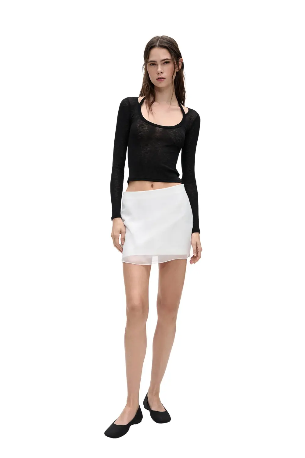 Double long sleeve strappy top